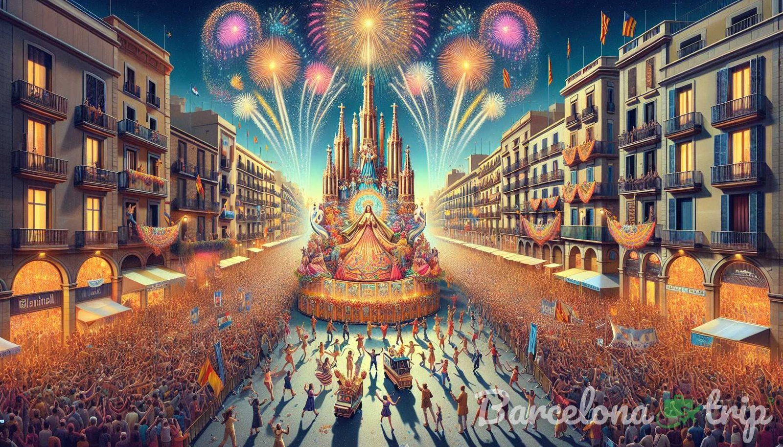 Illustrazione per la sezione: I Festival di Barcellona Festival La Mercè La Mercè è uno dei festival di barcellona più famosi e grandi di Barcellona